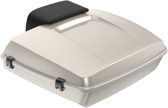 Advanblack Road Glide Tour Trunk Pack White Sand Pearl Razor Tour Trunk Pack Backrest Pad for '97-'25 Harley Touring Road King Street Glide Electra Glide CVO models