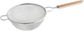 Soro Essentials- 10.25" Double Tinned Fine Mesh Strainer with Pan Hook Wooden Handle- Food Sieve Strainer Kitchen Mesh Strainer Utensil for Cooking Rice Quinoa Pasta Fruits Vegetable Home Kitchen -