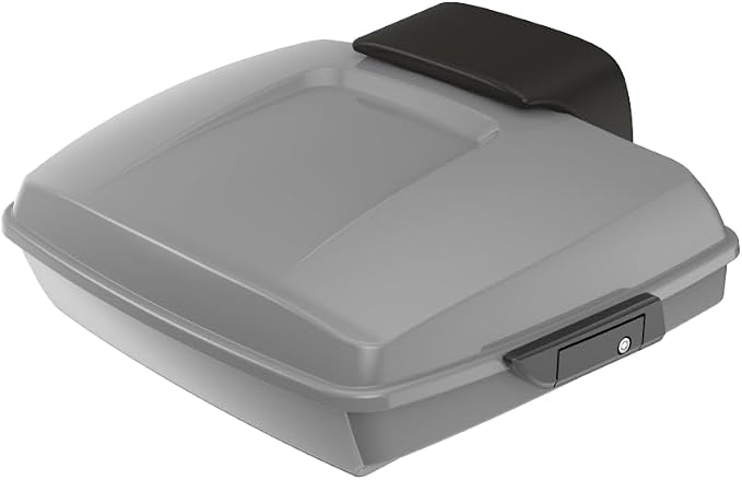 Advanblack Road Glide Tour Trunk Pack Dark Billiard Gray Razor Tour Trunk Pack Backrest Pad for '97-'26 Harley Touring Road King Street Glide Electra Glide CVO models