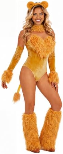 5 PCS Sexy Animal Costume for Women with Bodysuit Headband Sleeves Choker Leg Warmers Halloween Outfits