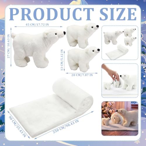 4 Pcs Christmas Wonderland Polar Bear Decoration Winter Polar Bear Decor