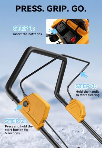 Electric Snow Blower Cordless 20" Brushless Snow Thrower for Patio/Driveway