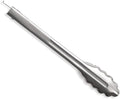 Rada Cultery 9" Heavy-Duty Tongs (B313) | Scalloped Edges, Stainless Steel