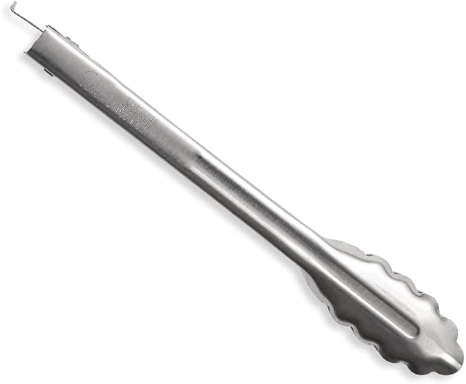 Rada Cultery 9" Heavy-Duty Tongs (B313) | Scalloped Edges, Stainless Steel