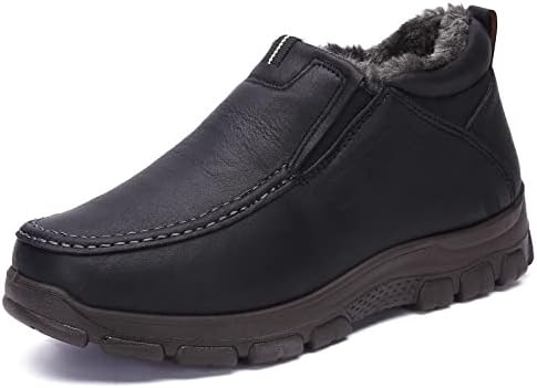 COSIDRAM Mens Shoes Winter Snow Boots Slip On Warm Cotton Padded Loafers