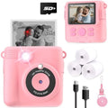 ESOXOFFORE Instant Print Camera for Kids, Christmas Birthday Gifts Girls Boys Age 3-12, HD Digital Video Cameras Toddler, Portable Toy 3 4 5 6 7 8 9 10 Year Old Girl with 32GB SD Card-Pink