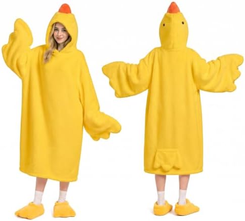Goose Blanket Hoodie Onesie, Wearable Oversized Duck Blanket Hoodie, Gift for Adults & Kids