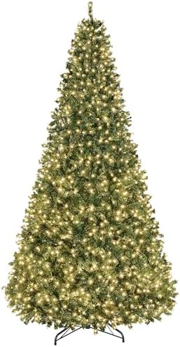 Yaheetech 12ft Pre-lit Christmas Tree with 1500 Warm White Lights, Green