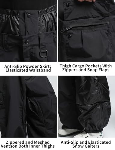 GSOU SNOW Women Men Baggy Snowboard Pants Ski Snow Pants Waterproof
