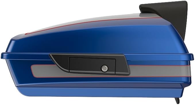 Advanblack Road Glide Tour Trunk Pack Bright Billiard Blue/Billiard Gray Razor Tour Trunk Pack Backrest Pad for '97-'25 Harley Touring Road King Street Glide Electra Glide CVO Models