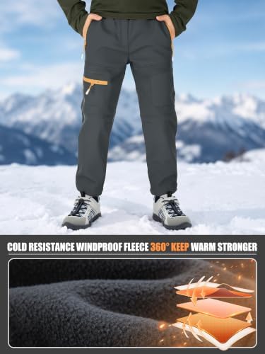 Boys Snow Pants Waterproof Fleece Lined Winter Ski Pants for Kids