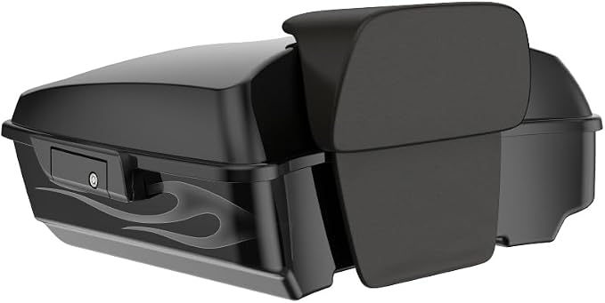 Advanblack 2025 RG Tour Trunk Pack Midnight Firestorm Chopped Tour Trunk Pack Backrest Pad for '97-'25 Harley Touring Road King Street Glide Electra Glide CVO models