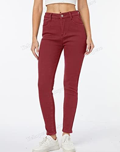 Yehopere Women's Winter Fleece Lined Jeans Slim Fit Warm Skinny High Waist Denim Jean