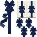 Daifunli 4 Pcs Navy Blue Christmas Velvet Cabinet Bows Ribbons for Kitchen