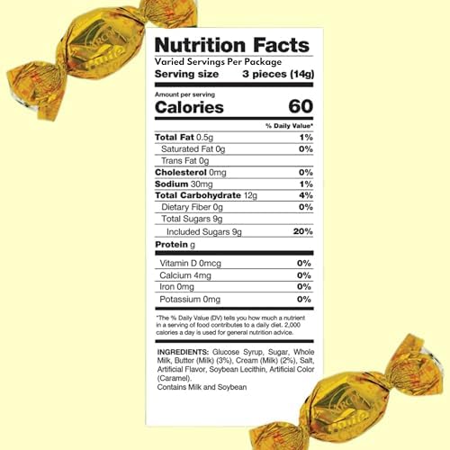 Butter Cream Hard Candy, 75 Pieces, Old Fashioned Butterscotch, 14 Oz