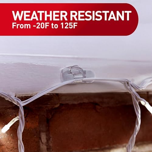 Command Outdoor Light Clips, Clear, 3 Pack, 60 Total with 72 Strips