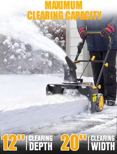 Cordless Snow Blower Compatible with DeWalt 20V Max Battery (Tool Only)