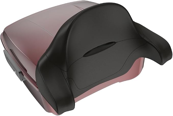 Advanblack Road Glide Tour Trunk Pack Mysterious Red Sunglo King Tour Trunk Pack Luggage +Wrap-Around Backrest Pad for '97-'25 Harley Touring Road King Street Glide Electra Glide CVO models