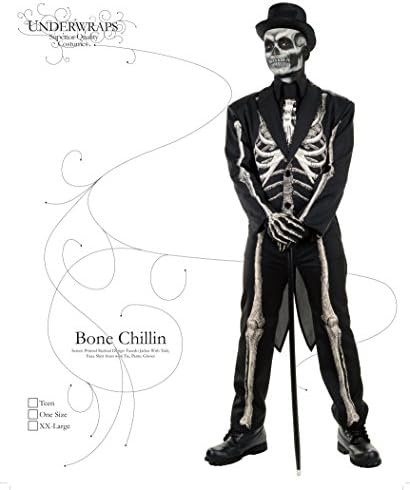 Underwraps Men’s Costumes Bone Chillin Skeleton Costume Tuxedo