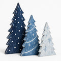 Christmas Table Decorations Blue Wooden Mini Xmas Tree Tiered Tray Decor