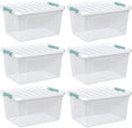 Zopnny 35 Qt Clear Stackable Storage Bins with Lids, 6-Pack
