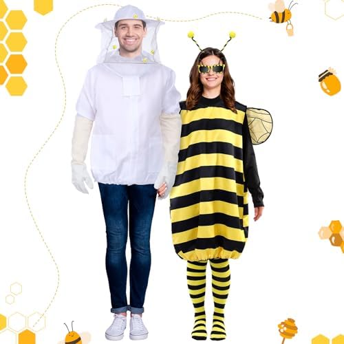 Halloween Couples Costumes Bee Costume Women Beekeeper Suit Adult