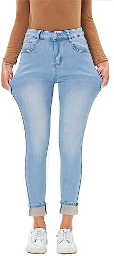 Yehopere Women's Winter Fleece Lined Jeans Slim Fit Warm Skinny High Waist Denim Jean