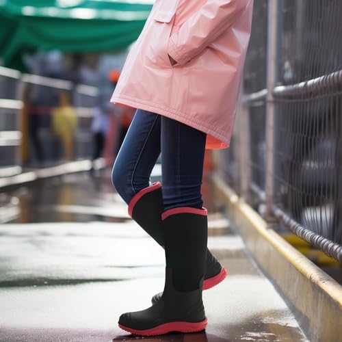 HISEA Women's Mud Rain Boots, Waterproof Tall Garden Shoes
