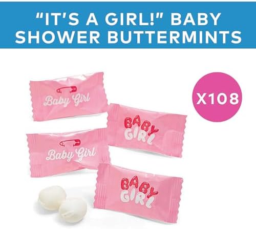 Its A Girl! Buttermint (108 pieces) Baby Shower and Gender Reveal Candy