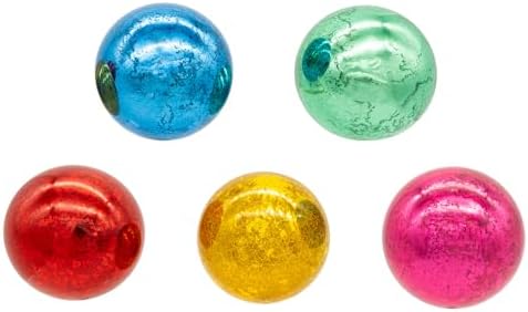 Kurt Adler 80MM Mercury Glass Multicolor Ball Ornament, 6-Piece Box