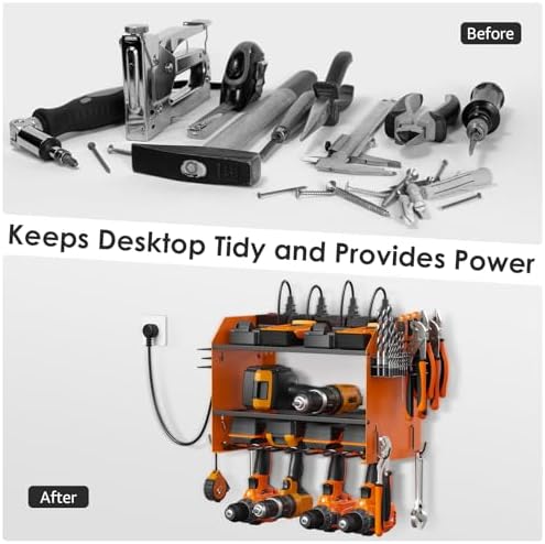 CCCEI Wall Mount Modular Tool Charging Organizer, Orange, 1 Pack, 3 Tier.