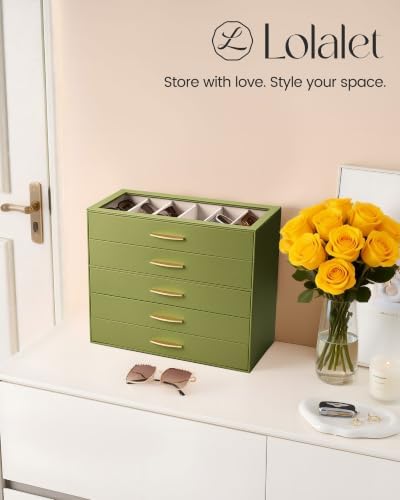 Lolalet Sunglasses Organizer Case for Women, Eyeglass Storage Holder