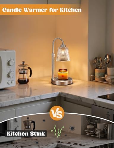 Satin Nickel Candle Warmer Lamp with Timer Home Decor Gifts for Women