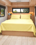 Short Queen Size 4 Piece Bed Sheet Set - RV Short Queen Sheets - Yellow