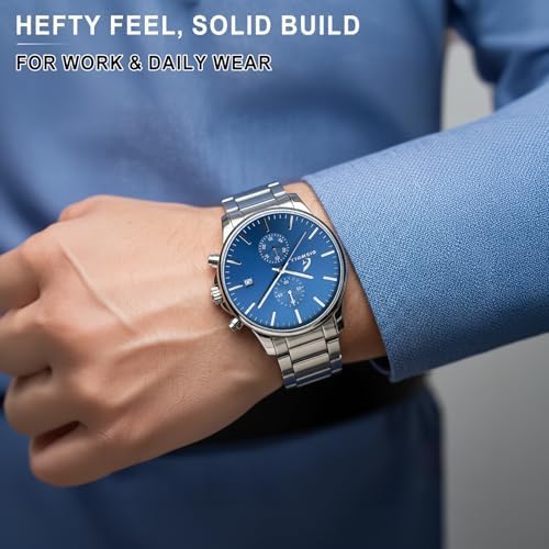 Stylish Stainless Steel Men's Watches with Functional Chronograph Subdials