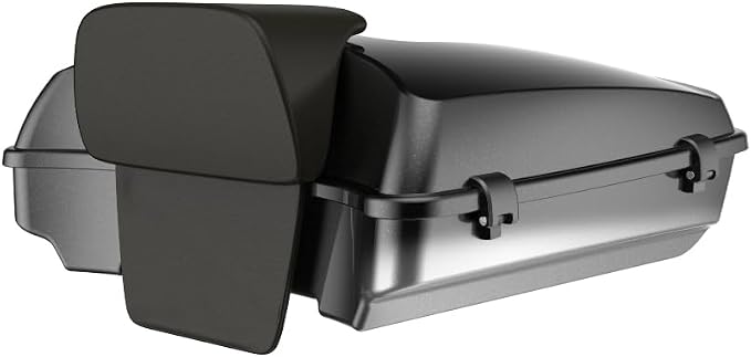 Advanblack 2025 RG Tour Trunk Pack Iron Horse Metallic Razor Tour Trunk Pack Backrest Pad for '97-'25 Harley Touring Road King Street Glide Electra Glide CVO models