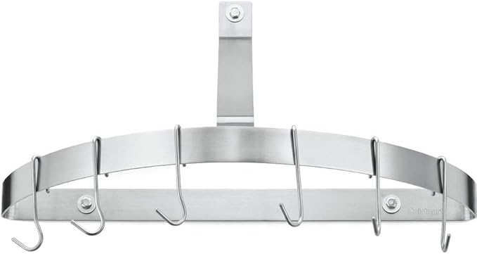 Cuisinart Chef's Classic Half-Circle Wall-Mount Pot Rack, Brushed Stainless