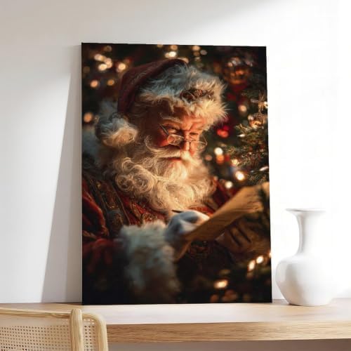 JDBeehpy Classic Santa Claus Writing Notes Wall Art Decor Unframed 20x30in