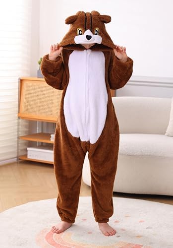 Animal Onesie Pajamas for Kids, Soft Flannel Halloween Cosplay Costume for Boys Girls
