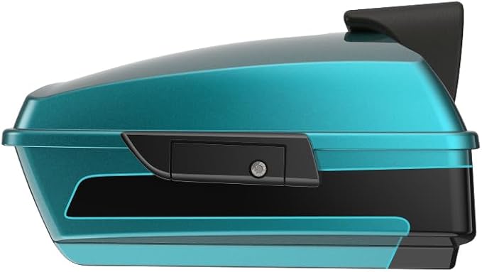 Advanblack 2026 Road Glide Teal Thunder/Vivid Black Chopped Tour Trunk Pack Backrest Pad for '97-'26 Harley Touring Road King Street Glide Electra Glide CVO models