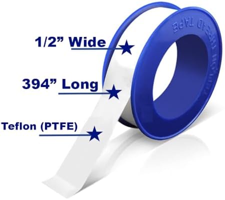 Teflon Professional Grade Pipe Tape, 100 Rolls PTFE Plumbers Thread Flex Seal Tape for Waterproof Sealing Plumbing, Air and Hydraulic Systems, 1/2 X 394 Inches