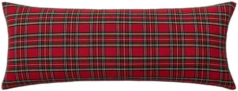MIULEE Christmas Plaid Pillow Cover Scottish Tartan 14x36 Red
