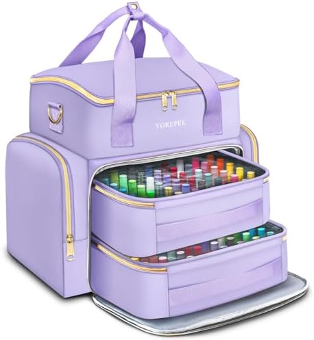 YOREPEK XL Nail Polish Organizer Holds 96 to 100+ Bottles, Lavender Purple