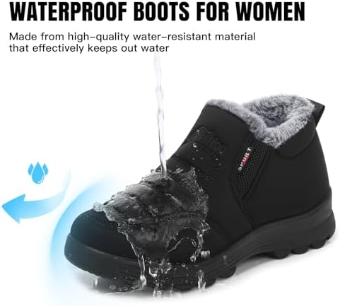 SHIBEVER Snow Boots For Women Warm: Winter Comfortable Non Slip Ankle Boot
