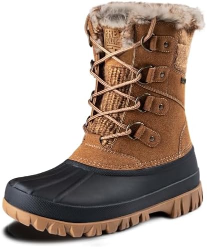 FREE SOLDIER Women's Waterproof Winter Cold Weather Snow Boots for Women Outdoor Fashion Duck Boots Comfortable Insulated