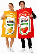 2 Set Ketchup and Mustard Couple Costume, Halloween Condiment Group Outfits