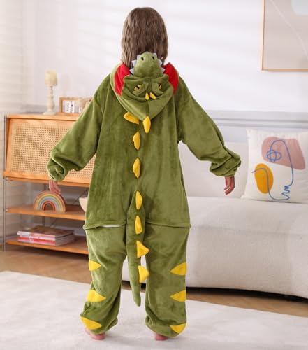 Animal Onesie Pajamas for Kids, Soft Flannel Halloween Cosplay Costume for Boys Girls