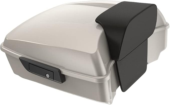 Advanblack Road Glide Tour Trunk Pack White Sand Pearl Chopped Tour Trunk Pack Backrest Pad for '97-'25 Harley Touring Road King Street Glide Electra Glide CVO models