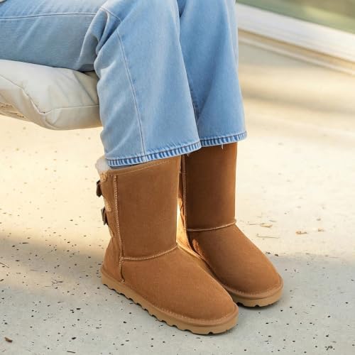 DREAM PAIRS Women's Mid Calf Winter Snow Boots