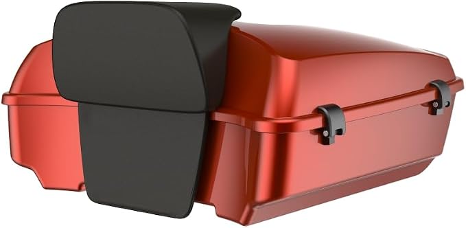 Advanblack Road Glide Tour Trunk Pack Red Rock Chopped Tour Trunk Pack Backrest Pad for '97-'25 Harley Touring Road King Street Glide Electra Glide CVO models
